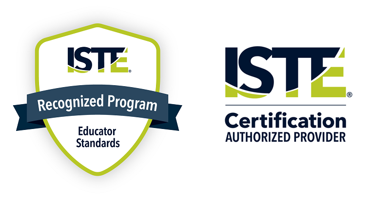 Two logos for ISTE higher education recognition programs.